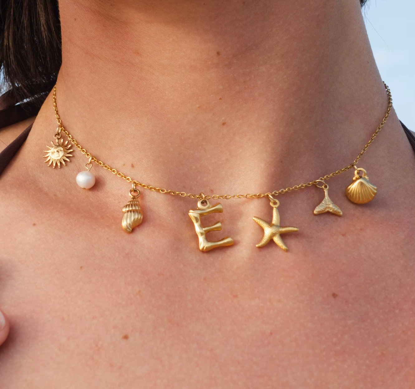 Initial Thalassa Goddess of the Sea Necklace