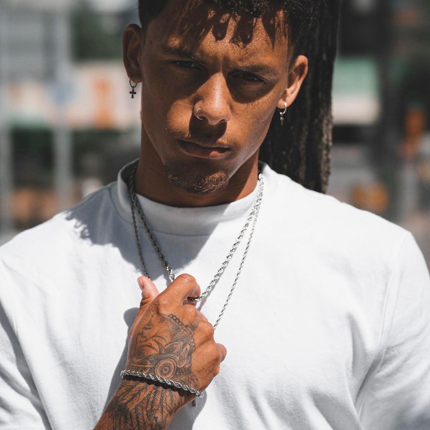 rope bracelet silver, rope bracelet white gold, silver rope chain