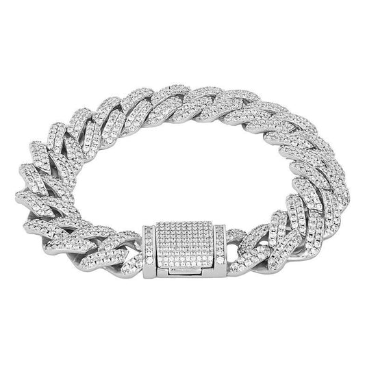 CUBAN BRACELET - [WHITE GOLD 15mm]