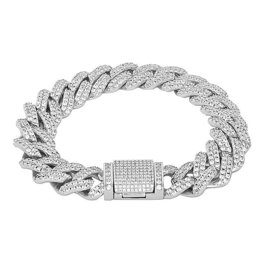 CUBAN BRACELET [WHITE GOLD 15mm]