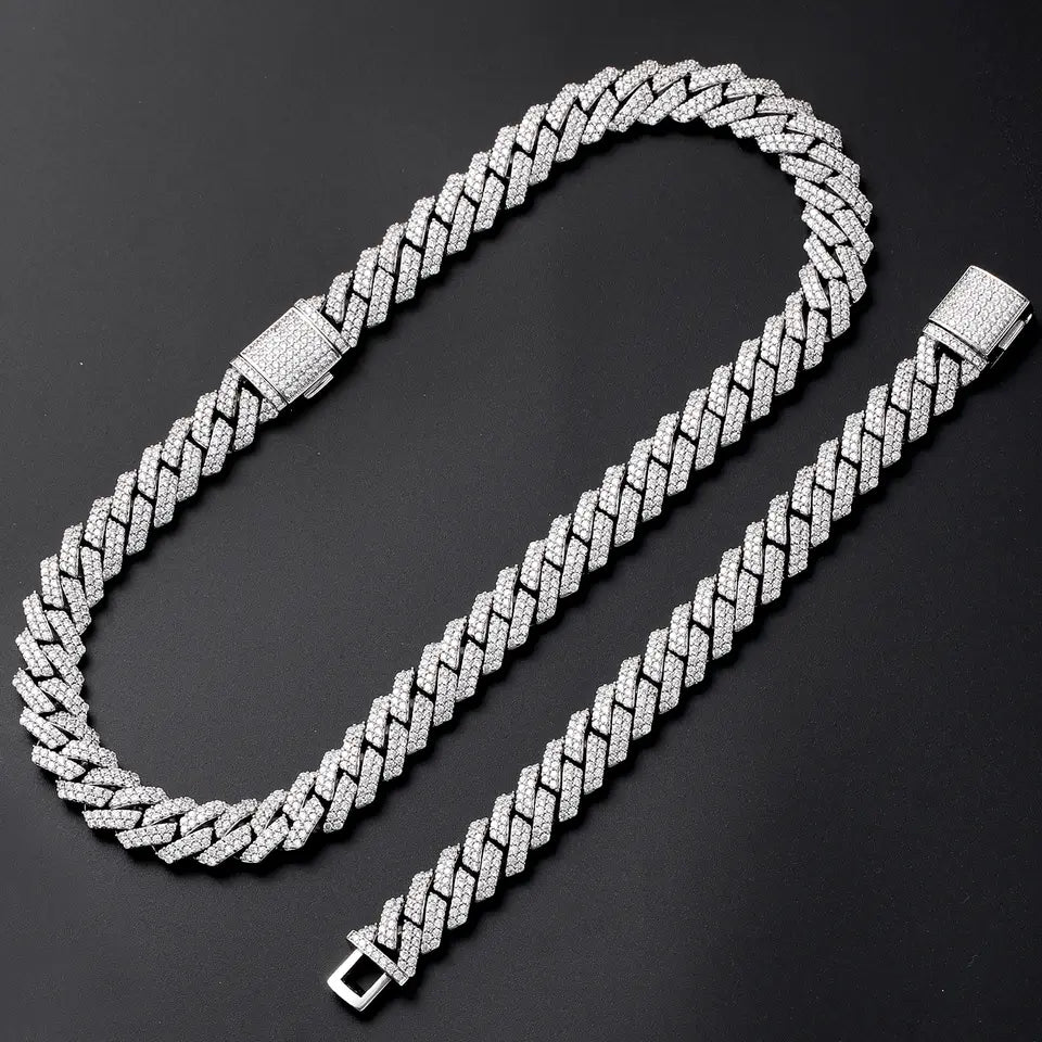 CUBAN CHAIN [WHITE GOLD 15mm]