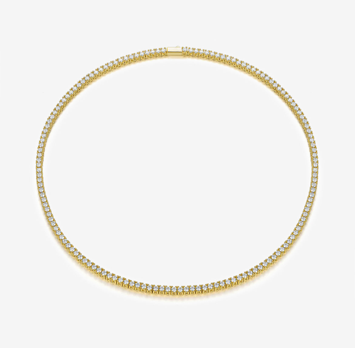 gold tennis necklace 3mm
