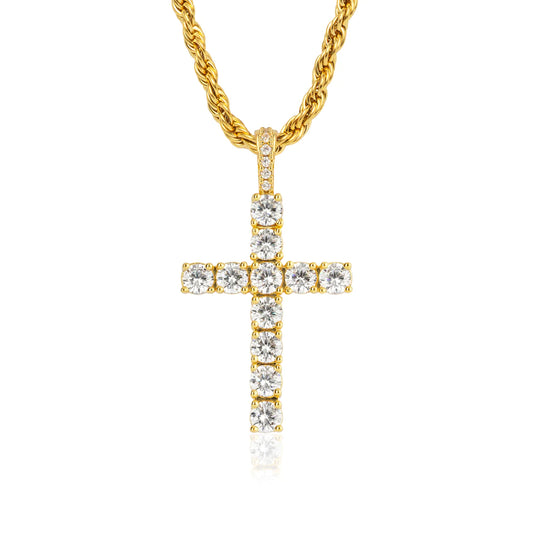 FLOODED CROSS PENDANT - [GOLD]