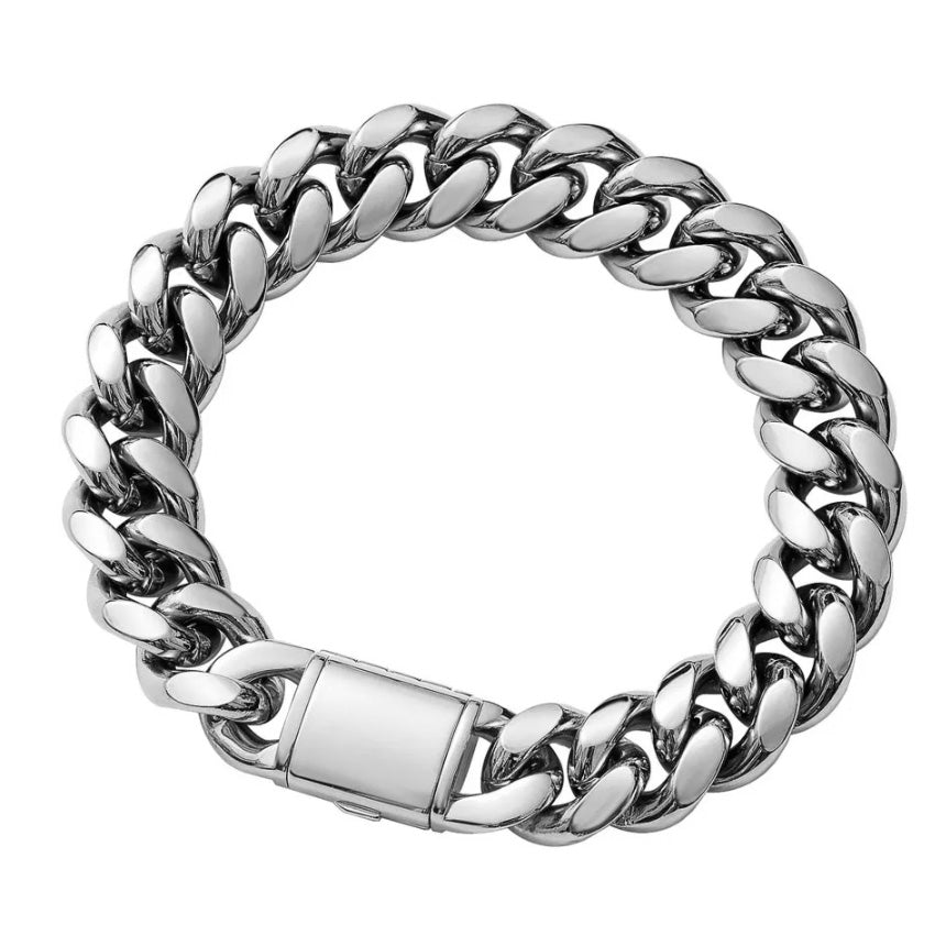 silver cuban bracelet