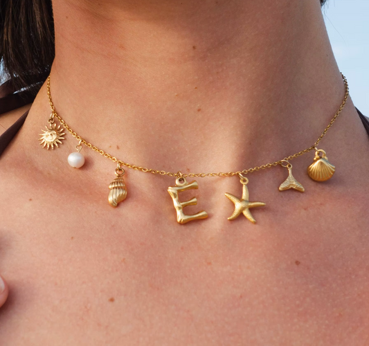 Initial Thalassa Goddess of the Sea Necklace