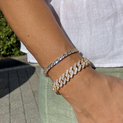 CUBAN PRONG BRACELET [GOLD 14MM]