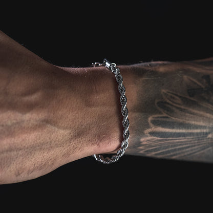 white gold rope bracelet