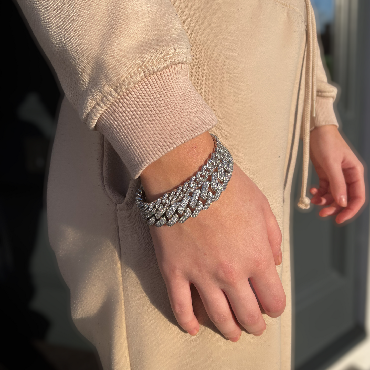CUBAN BRACELET - [WHITE GOLD 15mm]