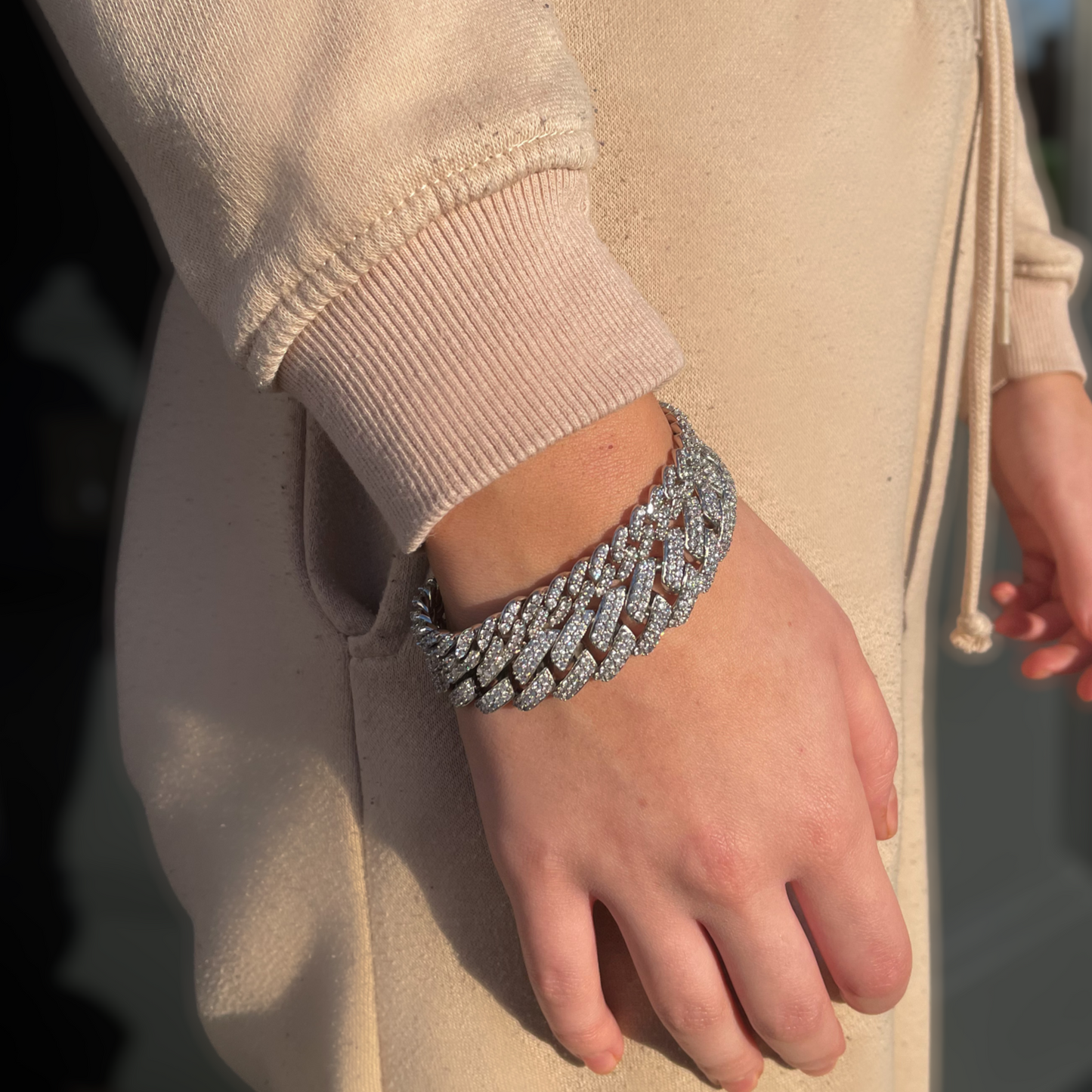 CUBAN BRACELET [WHITE GOLD 15mm]
