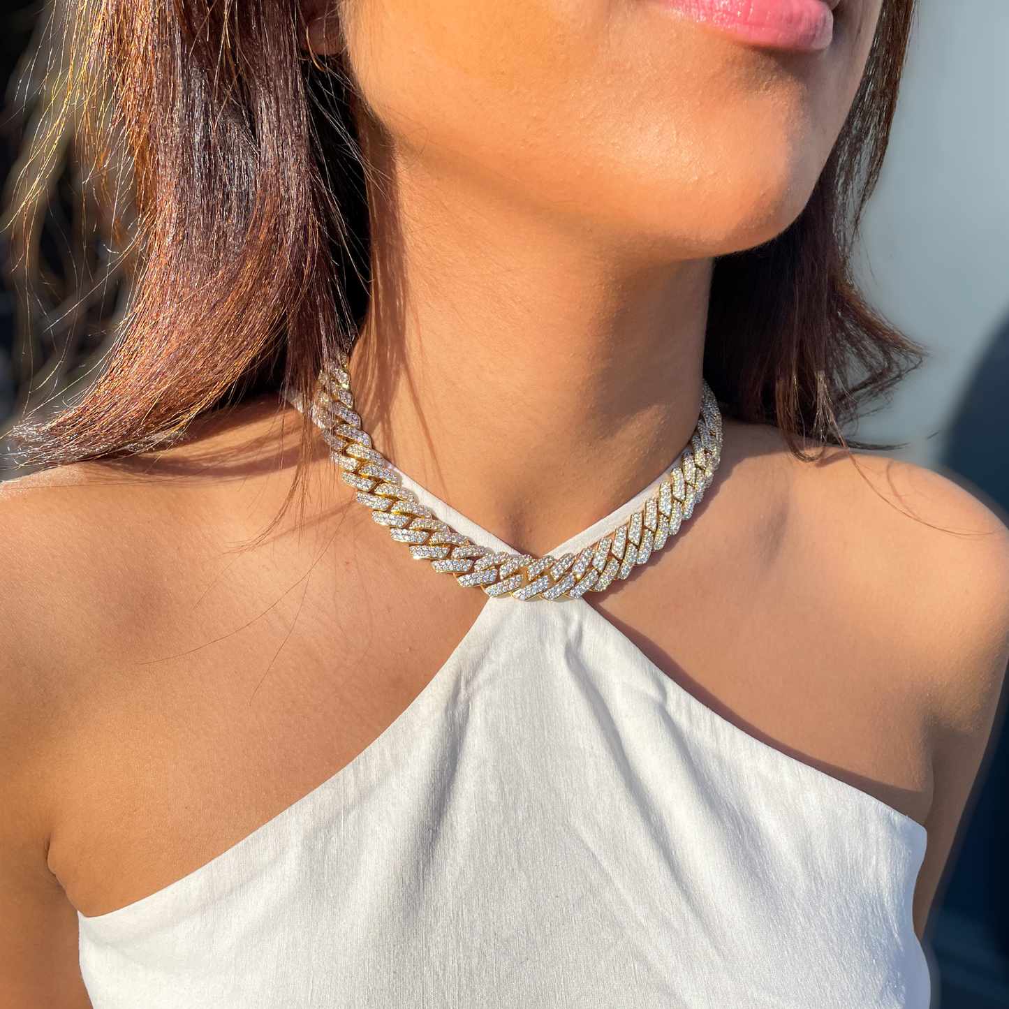 CUBAN PRONG CHAIN - [GOLD 15mm]