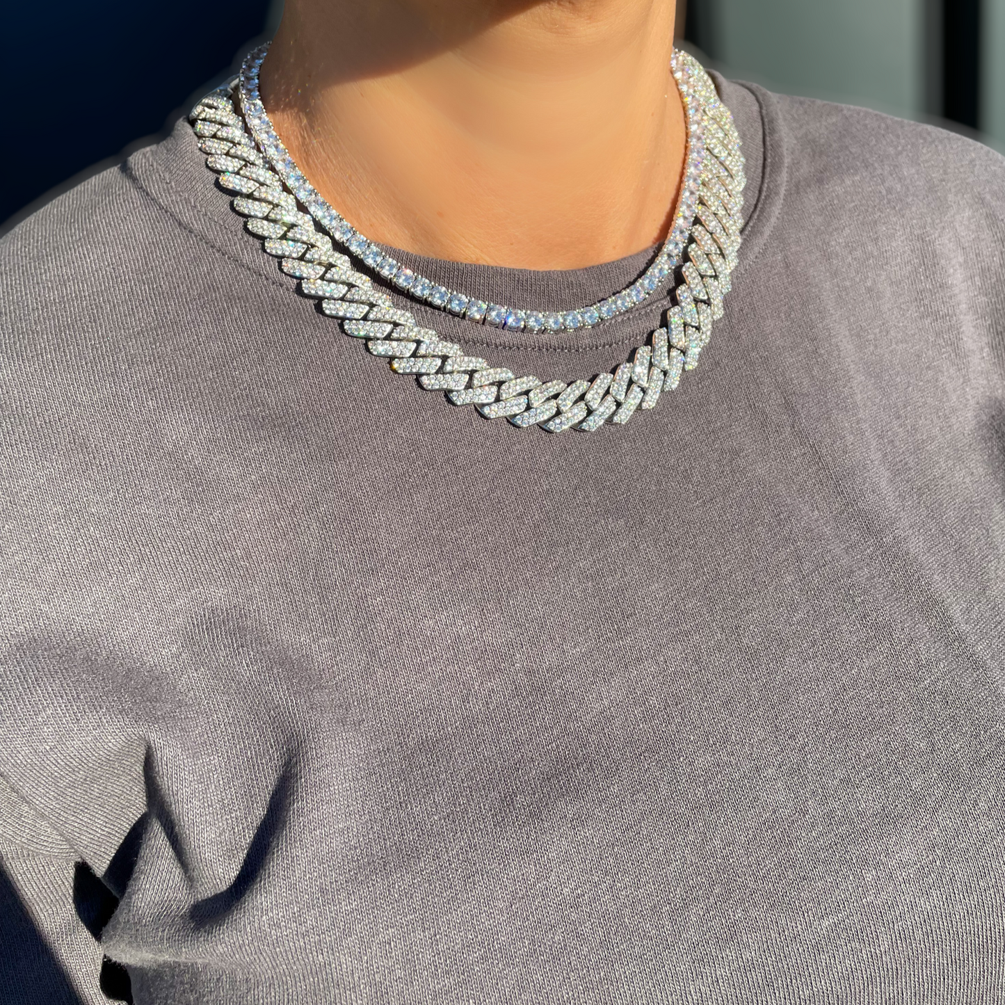 CUBAN CHAIN - [WHITE GOLD 15mm]