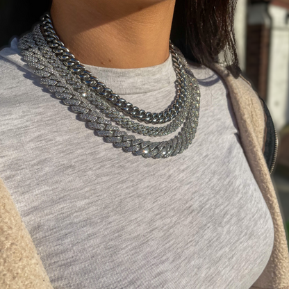CUBAN CHAIN - [WHITE GOLD 15mm]
