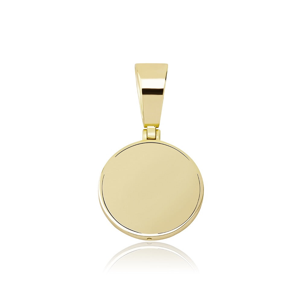 Rear of Gold Compass pendant