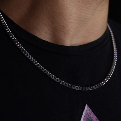 MICRO CUBAN CHAIN [WHITE GOLD]